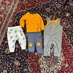 Hanna Andersson Kids Matching Set - Orange, Gray, White